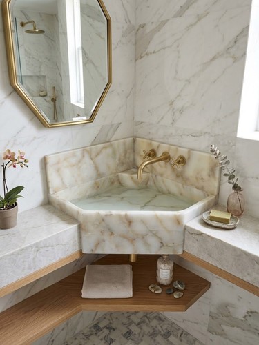 White onyx countertop - white,